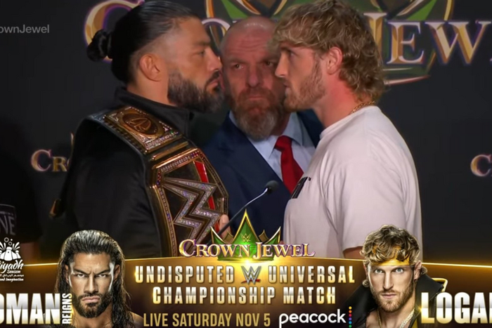 Roman Reigns vs Logan Paul will headline the main event at Crown Jewel this November