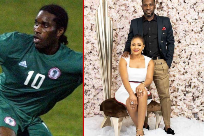 Jay Jay Okocha and his wife