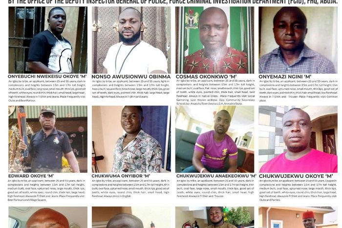 Police declare 12 suspects wanted for killings in Anambra; Full List