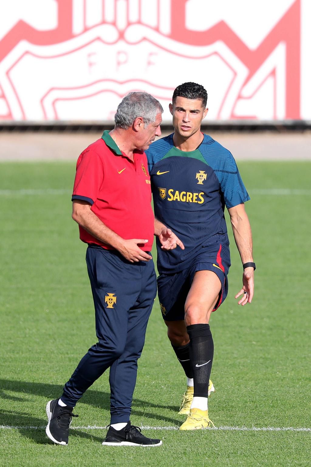 Ronaldo and his national team coach, Fernando Santos.