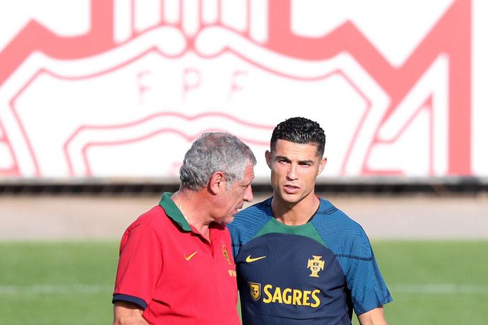 Ronaldo and his national team coach, Fernando Santos.
