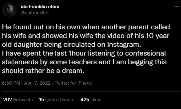 Ubi Franklin recounts how friend's 10-year-old daughter rapped and video tapped