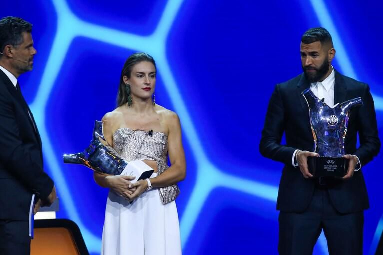 UEFA women and men's player of the year for 2022: Alexis Putellas (L) and Karim Benzema (R)