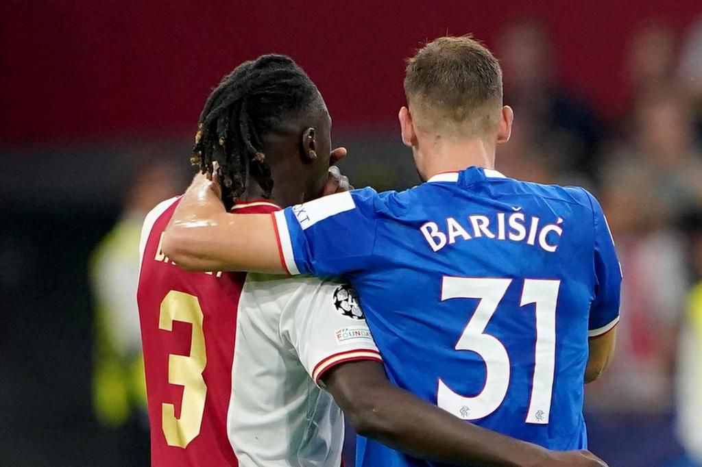 Calvin Bassey with his former Rangers teammate Borna Barisic