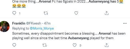 Reactions from Arsenal fans as Aubameyang shines for Barcelona