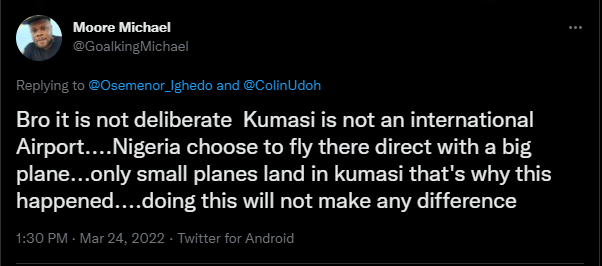 Super Eagles Ghana airport reactions 1