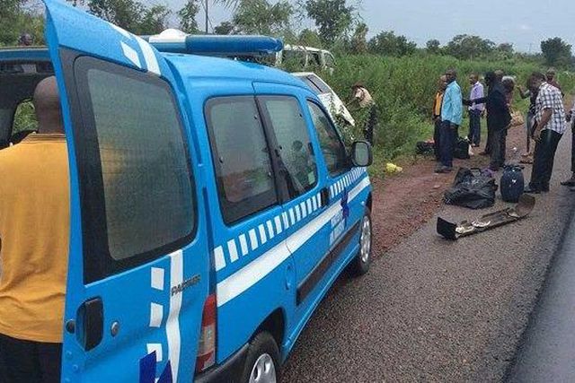 Men of the FRSC at an accident scene (Illustration)