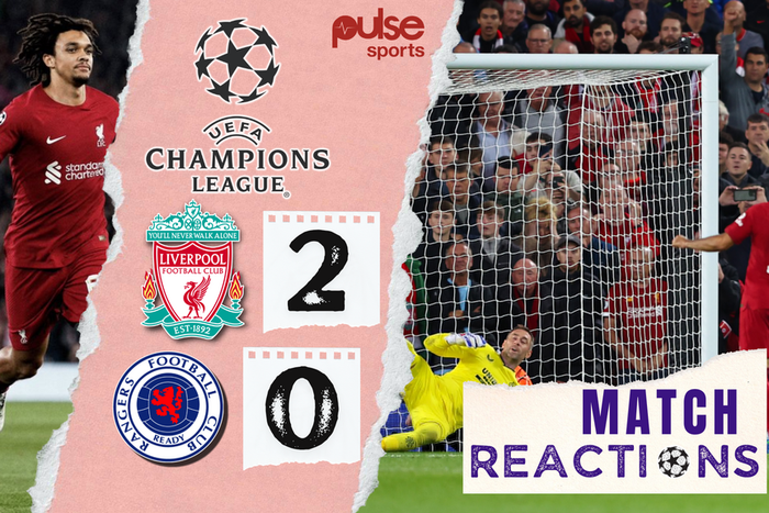 Liverpool defeated Rangers 2-0 in the Champions League on Tuesday night