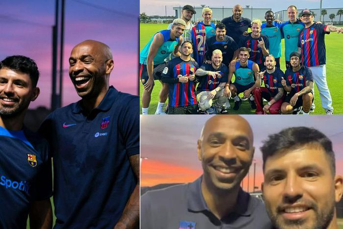 Aguero and Henry team up to met Barcelona stars in Miami