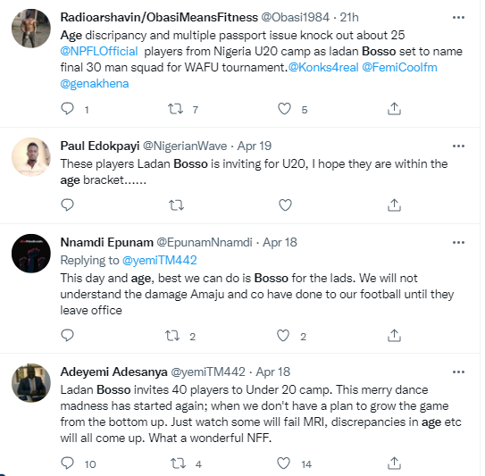 Reactions to Flying Eagles players called by Ladan Bosso