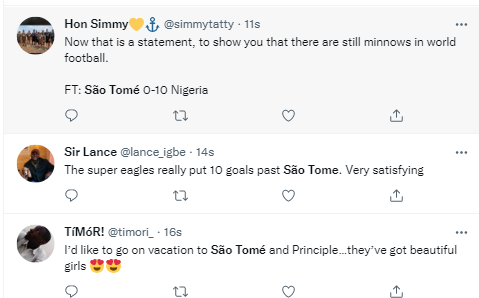 Reactions as Super Eagles beat down the Principalities of São Tomé 10-0 in AFCON qualifier