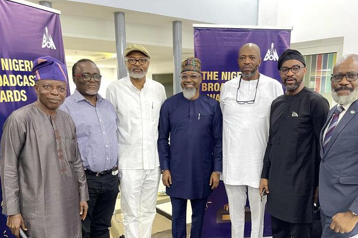 L-R : Dr. Yemisi Bamgbose, Executive Secretary, Broadcasting Organisation of Nigeria (BON); Mr. Greg Odutayo, Member, Central Working Committee, BON; Mr. Emeka Mba, Former Director General, Nigeria Broadcasting Commission (NBC); Mr. John Ugbe, Chairman...