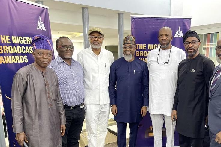 L-R : Dr. Yemisi Bamgbose, Executive Secretary, Broadcasting Organisation of Nigeria (BON); Mr. Greg Odutayo, Member, Central Working Committee, BON; Mr. Emeka Mba, Former Director General, Nigeria Broadcasting Commission (NBC); Mr. John Ugbe, Chairman...