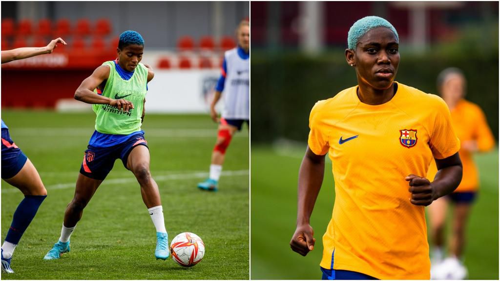 Asisat Oshoala and Rasheedat Ajibade are back in training for Barcelona Femeni and Atletico Madrid Femenino