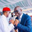From Left: Governor Ifeanyi Okowa of Delta State exchanging greetings with Governor Godwin Obaseki of Edo State. (Delta State Govt)