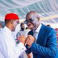 From Left: Governor Ifeanyi Okowa of Delta State exchanging greetings with Governor Godwin Obaseki of Edo State. (Delta State Govt)