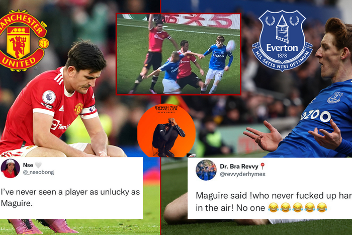 Social media reactions to Maguire's unlucky first-half vs Everton