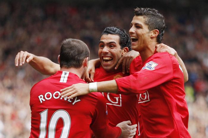 Cristiano Ronaldo, Carlos Tevez and Wayne Rooney formed Manchester United's lethal attack