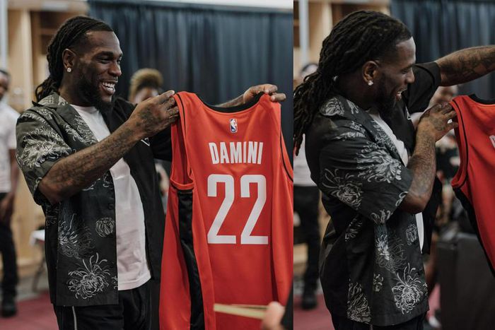 Burna Boy teams up with NBA franchise Houston Rockets [Photos]