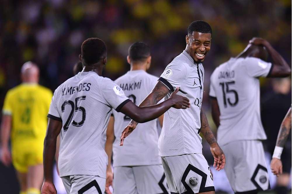 Mendes celebrates with Kimpembe