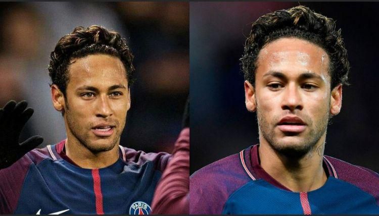 Neymar's long black hair was curled to the back in his early days at PSG