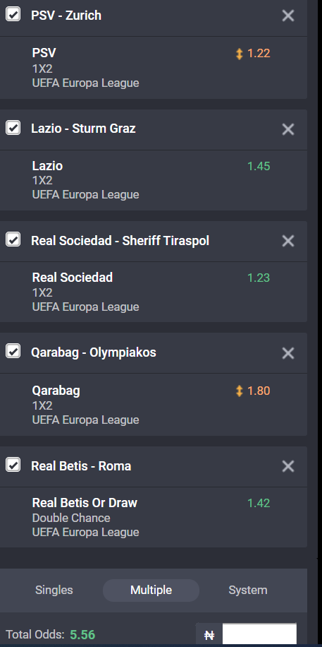 UEFA Europa League accumulator