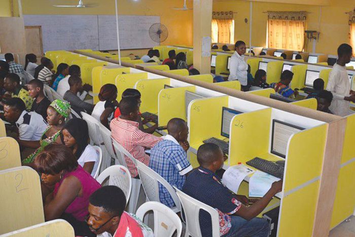 Nigerians checking their Joint Admissions and Matriculation Board (JAMB) results