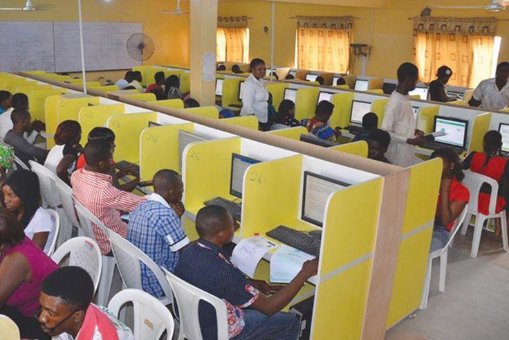 Nigerians checking their Joint Admissions and Matriculation Board (JAMB) results