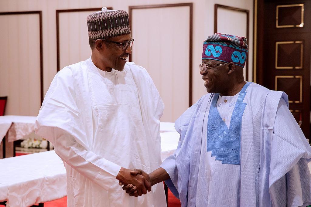 President Muhammadu Buhari with Asiwaju Bola Tinubu