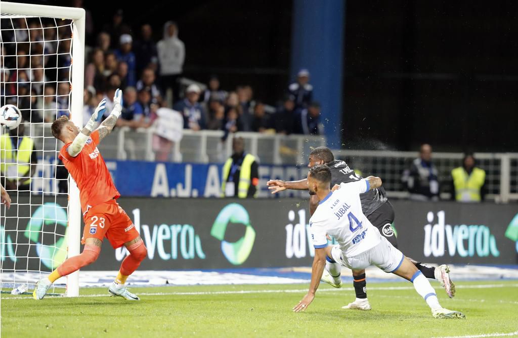 Terem Moffi heads home the ball from close range