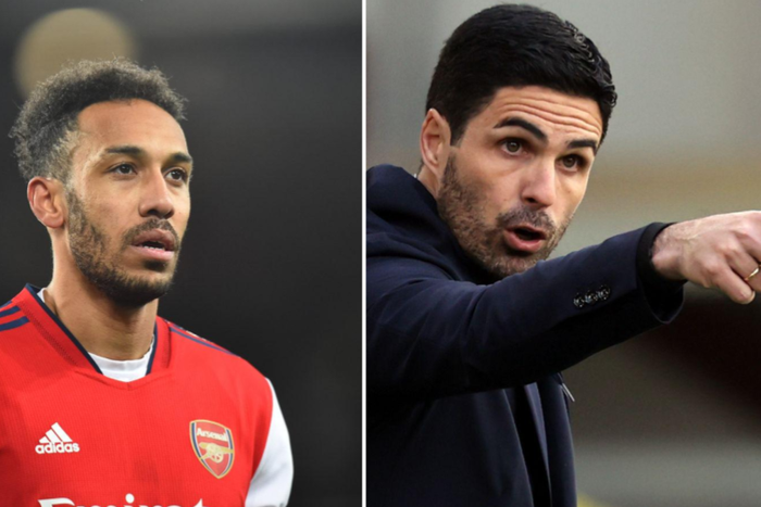 Pierre-Emerick Aubameyang and Mikel Arteta