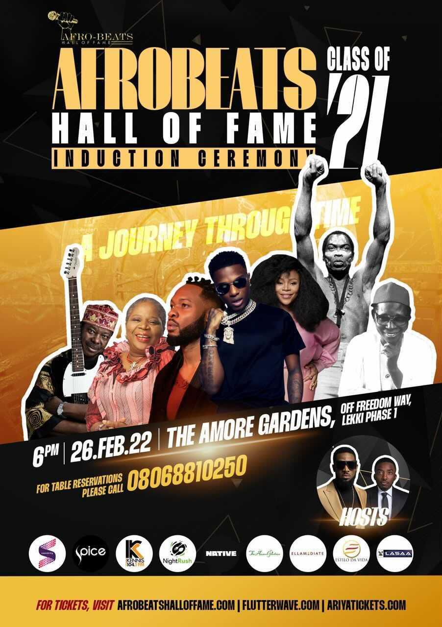 Afrobeats hall of fame induction ceremony slated for February 26, 2022