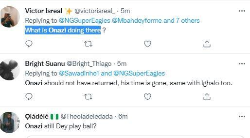 Reactions as Onazi returns to the Super Eagles team to face Ghana