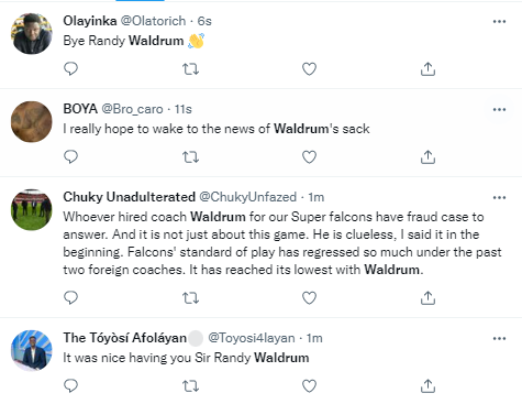 Super Falcons lose 0-1 to Zambia, Reactions as Nigerians want Waldrum sacked blame Gift Monday