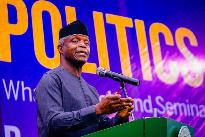 Vice President Yemi Osinbajo at the launch of 'Politics That Works – What Schools And Seminars Won’t Teach You About Winning Elections' in Abuja