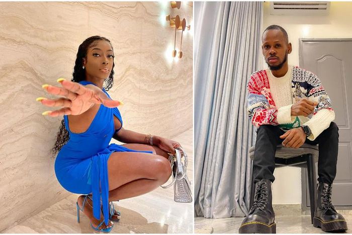 Nollywood actress Dorcas Shola-Fapson and the stylist behind her AMVCA dress [Instagram/DSF] [Instagram/StyledByMaklinscout]