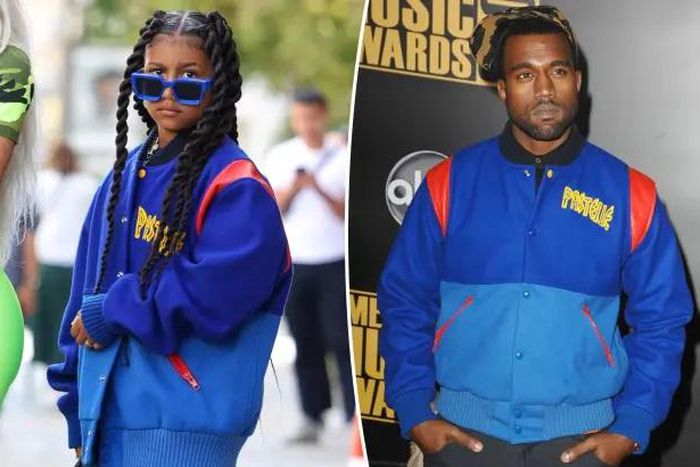 North wearing Kanye's West lookalike jacket [Pagesix]