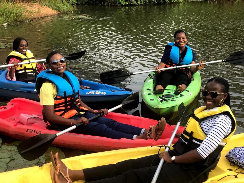 Chinonso and her friends kayaking