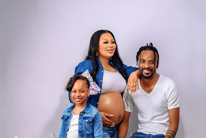 Nigerian singer 9ice, his wife Sukunmi and their daughter Mitchelle [Instagram/9iceOfficial]