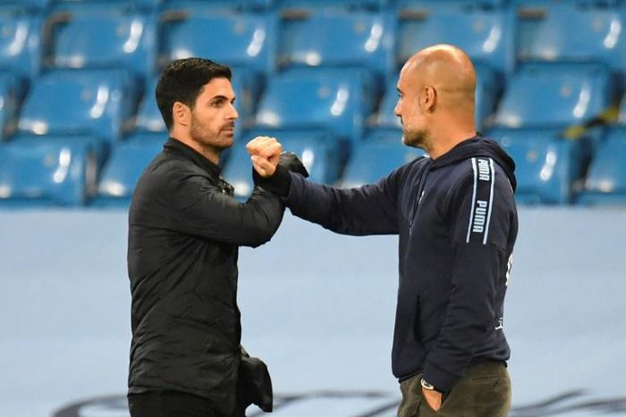 Arsenal manager Mikel Arteta (left) faces former boss Pep Guardiola in Saturday's FA Cup semi-final