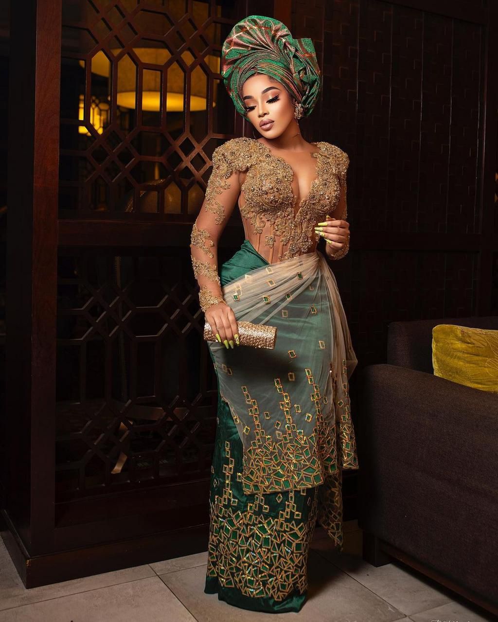 Amazing pattern making all round. Onyii Alex's outfit was made by VeekeeJames [Instagram/OnyiiAlex]