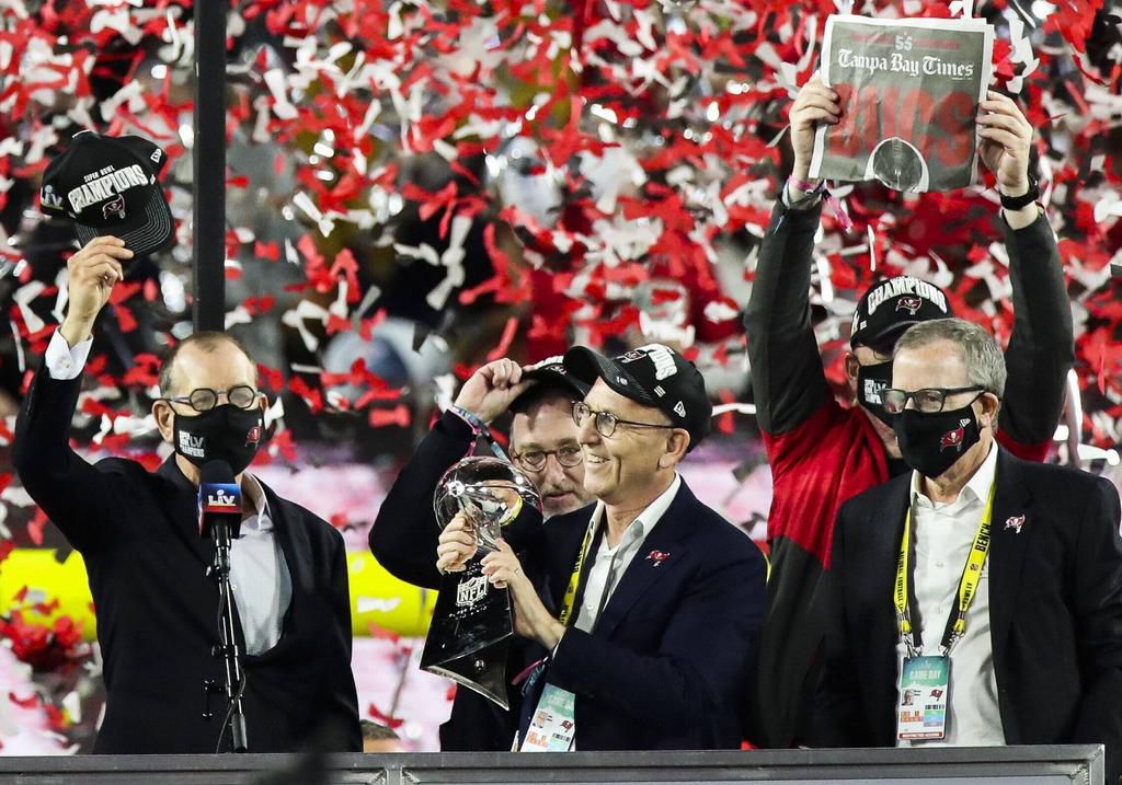 The Glazer family celebrates the Tampa Bay Buccaneers Super Bowl win in February 2021