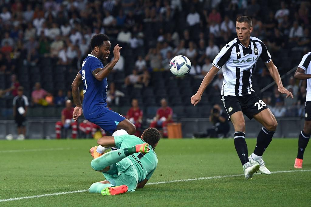 Raheem Sterling netted his first goal for Chelsea against Udinese