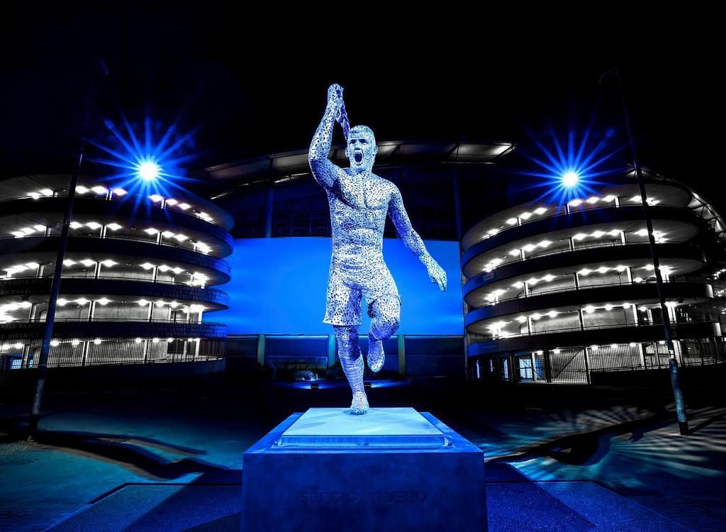Check out photos of Sergio Aguero's Manchester City statue