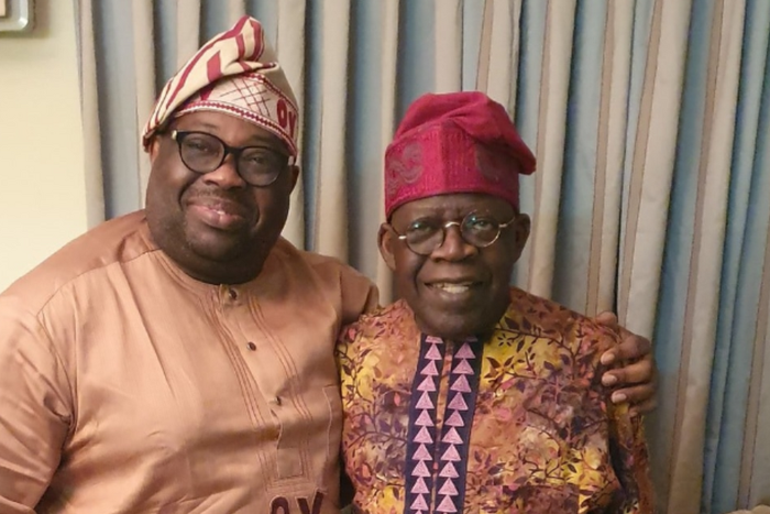 APC Presidential candidate, Asiwaju Bola Tinubu and Publisher, Ovation Magazine, Dele Momodu. [TheCable]