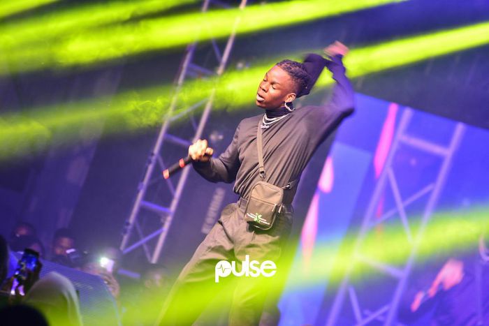 Rema performing live at Homecoming concert 2019