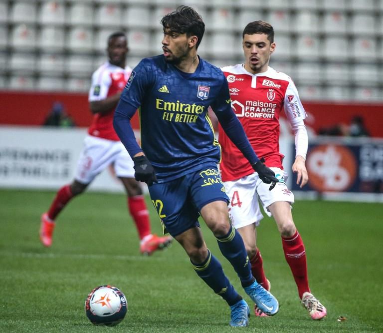 Lucas Paqueta in action for Lyon against Reims last weekend