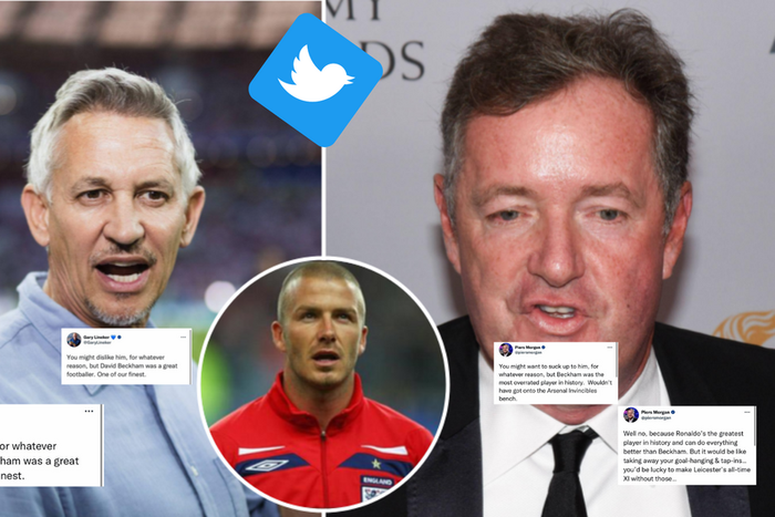 Gary Lineker defended former Manchester United Star David Beckham after he was labelled 'overrrated' by Piers Morgan