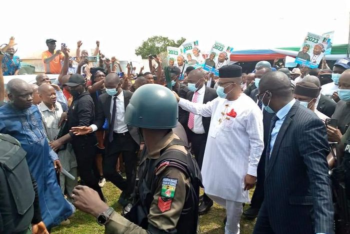 Godswill Akpabio officially joins 2023 presidential race. [Facebook:Essien Inyang, Nd' Usoro]