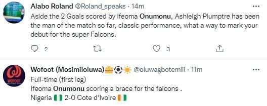 Tweets about Super Falcons star Onumonu